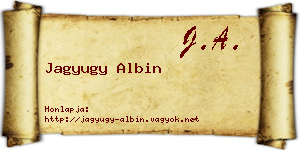 Jagyugy Albin névjegykártya